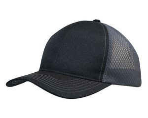 000973 Breathable Poly Twill Cap w/Honeycomb Mesh