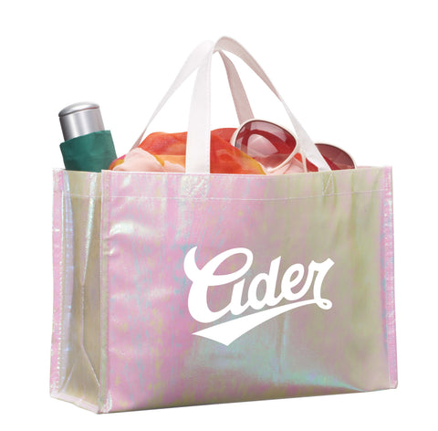Iridescent Non-Woven Shopper Tote