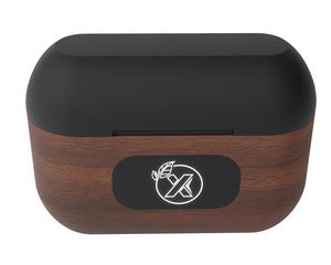 SCX Innovative Design™ Walnut Wood Wireless Earbuds and Charging Case