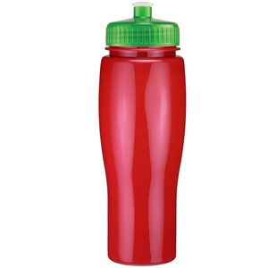 24 Oz. Contour Bottle w/ Push Pull Lid - Solid Colors