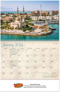 Full Colour Let's Travel Spiral Wall Calendar