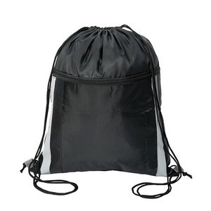 Cinch Dazzler Reflective Drawstring Backpack with Zipper
