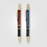 Matrix Grip Pen w/ Gold Top & Accents - Laser Engraved Metal Pen
