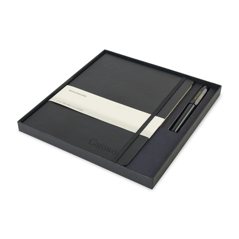Moleskine X-Large Notebook and Kaweco Pen Gift Set - Black