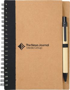 5'' x 7'' FSC® Mix Eco-Friendly Spiral Notebook with Pen