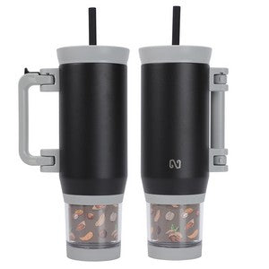 NAYAD® Quest 23 oz Stainless Steel Double-Wall Mug with Foldable Handle & Snack Cup