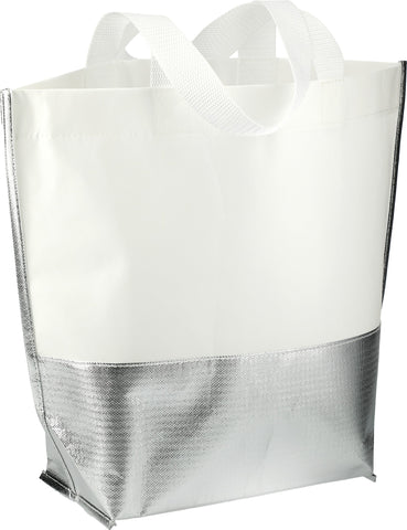 Large Laminated Metallic Bottom Tote