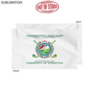 Plush and Soft White Velour Terry Cotton Blend Sport, Sweat Towel, 12x18, Sublimated Full color logo