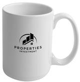Jumbo 15oz white ceramic mug