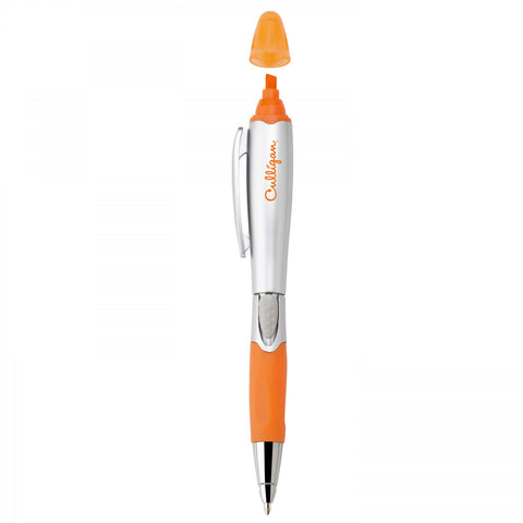 Silver Blossom Ballpoint Penhighlighter