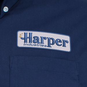 Embroidered Mens Long Sleeve Twill Dress Shirt