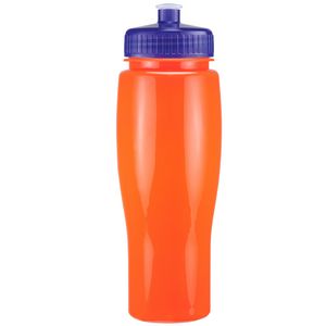 24 Oz. Contour Bottle w/ Push Pull Lid - Solid Colors