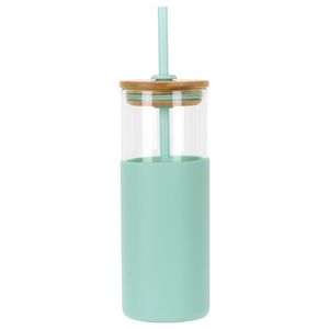 Stirling 18 oz Glass Tumbler with Silicone Sleeve & PP Straw