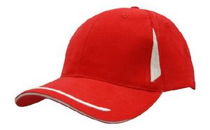 Brushed Heavy Cotton Cap with Crown Inserts Peak Trim & Sandwich
