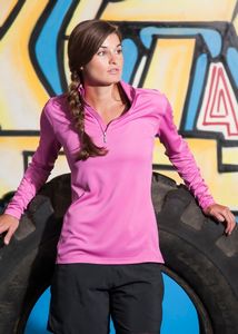 Zorrel® Ladies Boston Syntrel™ ¼-Zip Interlock Pullover Shirt