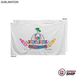 24 Hr Express Ship - Plush and Soft Velour Terry Cotton Blend White Beach Towel, 35x60, Sublimated
