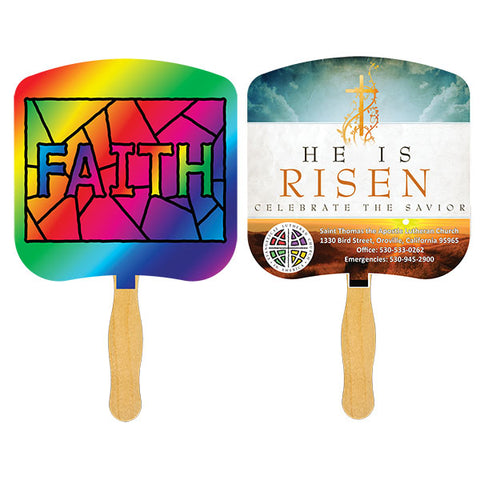Religious Hand Fan/ Faith Stained Glass