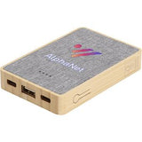 Dual Port Bamboo/rPET Power Bank 5,000 mAh