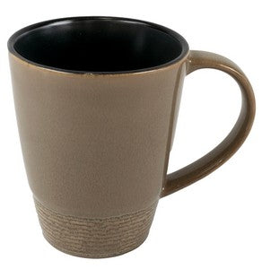 Chambray 14oz 2tone mocha/black mug - Etched