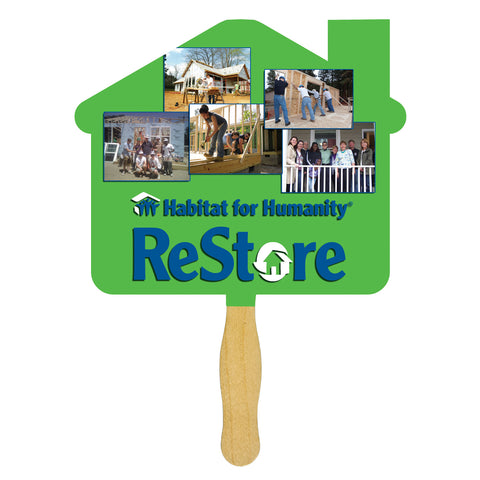 House Sandwiched Hand Fan (2 Side/ Four Color Process imprint)