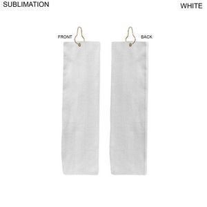 000553 Plush Velour Terry Cotton blend Golf Towel, Trifold Grommet and Hook, Sublimated