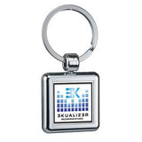 Two Sided Budget Chrome Plated Plastic Domed Key Tag Square
