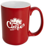 Hanna 14oz 2tone red/white mug in Ripple gift box - Etched