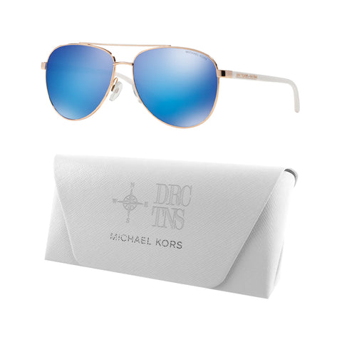 Michael Kors Hvar Sunglasses, Rose Gold/Blue, Size 59