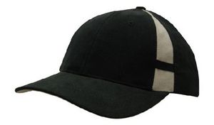Brushed Heavy Cotton Cap with Crown Inserts, Contrasting Peak Under & Strap
