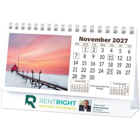 Full Colour Scenic North America Desk Calendar