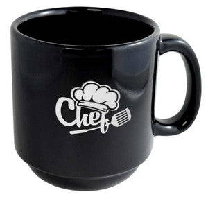 MacKenzie 12oz black stackable mug - Etched