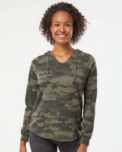 000517 Independent Trading Co. Women's Lightweight California Wave Wash Hooded Sweatshirt