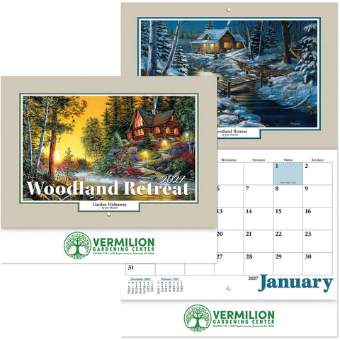 Woodland Retreat Stapled Wall Calendar