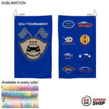 24 Hr Express Ship - Colored Microfiber Dri-Lite Terry Golf Towel, 15x25, Sublimated 2 sides