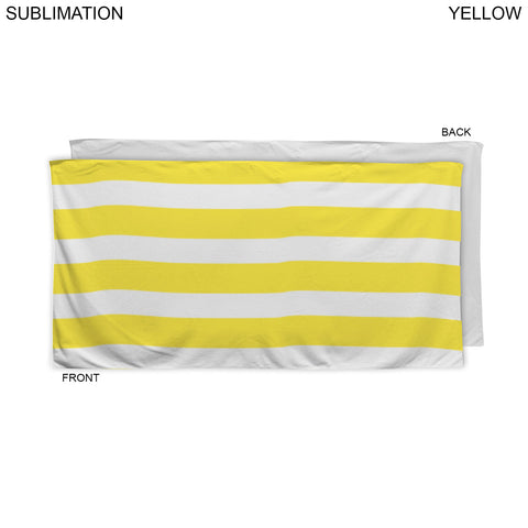 Cabana Stripe Sublimated Plush and Soft Velour Terry Beach Towel, (30