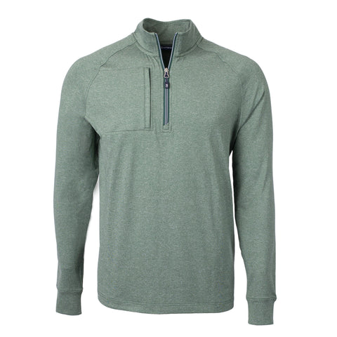 Cutter & Buck Adapt Eco Knit Heather Mens Quarter Zip Pullover