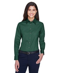 000251 Harriton Ladies' Easy Blend™ Long-Sleeve Twill Shirt with Stain-Release