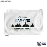 48Hr Quick Ship - Microfiber Dri-lite Terry Sports, Hand, Gym White Towel, 15x25, Sublimated