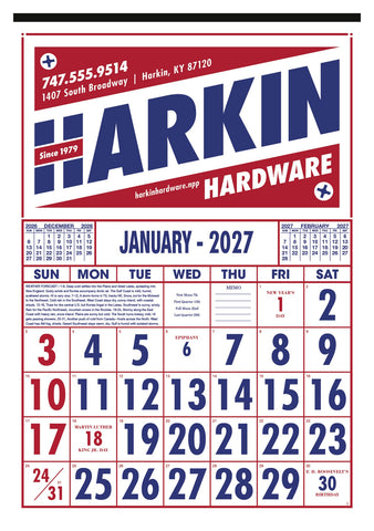 Skinner & Kennedy® Commercial 12-Sheet Calendar