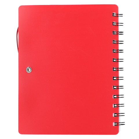 5'' x 7'' Recycled Dual Pocket Spiral Notebook w Pen