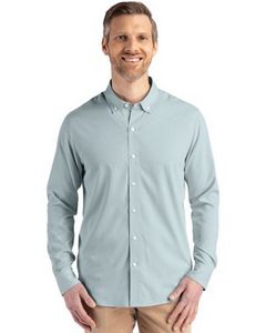 Cutter & Buck Skyline Eco Recycled Pinstripe Mens Big & Tall Long Sleeve Dress Shirt