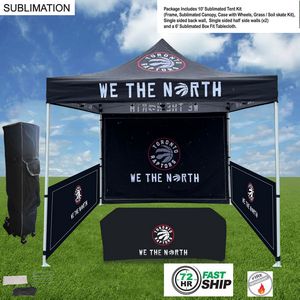 72Hr Fast Ship - Supreme Event Package, 10' Tent, Backwall, 2 Half sidewalls, 6' Box Fit Tablecloth