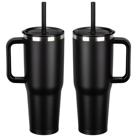 SENSO® Summit 40 oz Insulated Stainless Steel Travel Mug with Press-In Straw