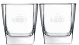~Square Mini 10.5oz glass Set of 2 in a Mystique gift box - Etch