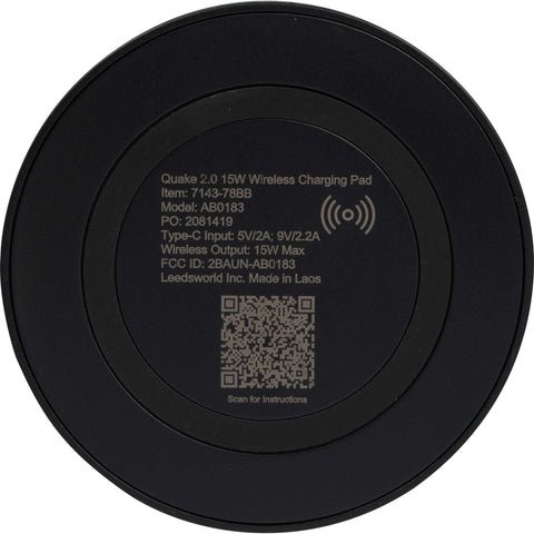 Quake 2.0 15W Wireless Charging Pad