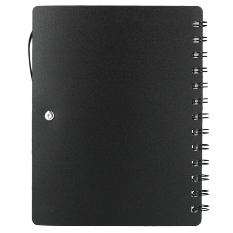 5'' x 7'' Recycled Dual Pocket Spiral Notebook w Pen