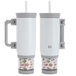 NAYAD® Quest 23 oz Stainless Steel Double-Wall Mug with Foldable Handle & Snack Cup