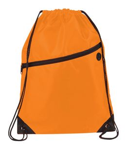 Robin Drawstring Polyester Bag with Front Zipper Pocket