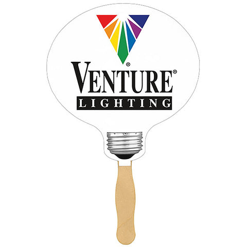 Light Bulb Sandwiched Hand Fan (2 Side/ four color process imprint)