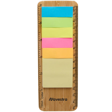 FSC® Certified Bamboo Ruler with Sticky Notes